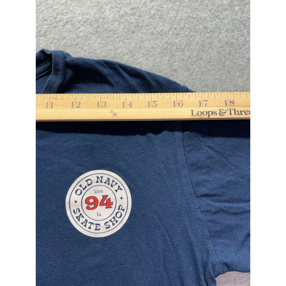 Old Navy Skate Shop Graphic Tee Navy Blue Boys XL 14-16 Short Sleeve T-Shirt